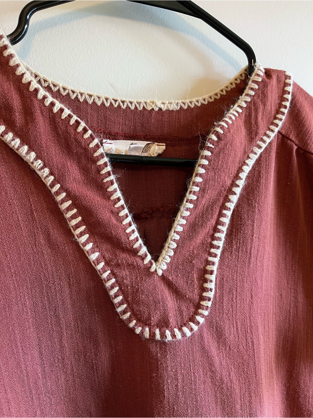 Entro Tiered Mini Dress in Terracotta with Contrast Trim - Picture 4 of 7